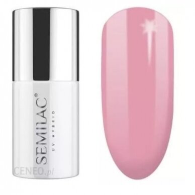 SEMILAC 198 ilgalaikis hibridinis nagų lakas BUSINESS LINE Powder Pink 7 ml