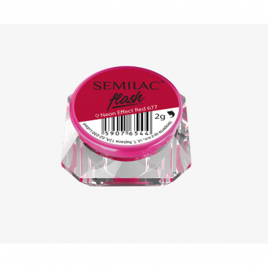 SEMILAC FLASH 677 пудра для маникюра NEON EFFECT RED, 2 г.