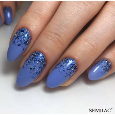 SEMILAC Flash 691 Holo Blue blizgučiai nagų dailei, 2 g. 1