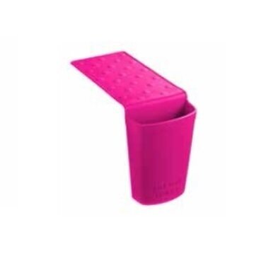 Silicone case/holder for storing hot tools, size L, pink