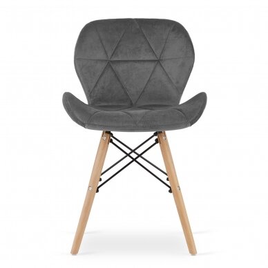 Scandinavian-style office and waiting room chair LEO3373, gray velvet  1