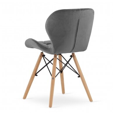 Scandinavian-style office and waiting room chair LEO3373, gray velvet  3