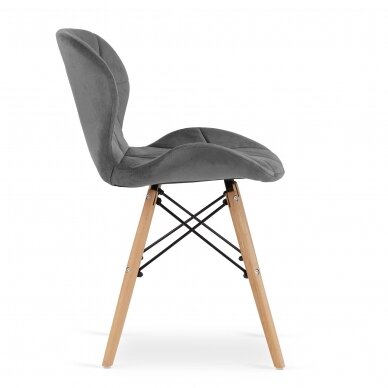 Scandinavian-style office and waiting room chair LEO3373, gray velvet  4