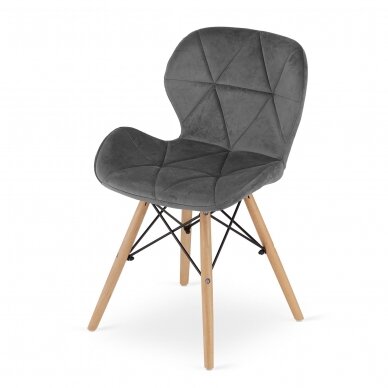 Scandinavian-style office and waiting room chair LEO3373, gray velvet  5