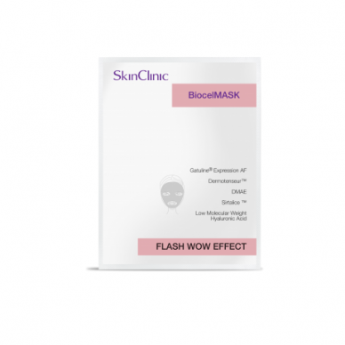 SkinClinic BIOCELMASK FLASH WOW EFFECT lifting effect biocellulose sheet mask with DMAE, 1 pc.