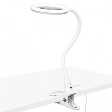 ELEGANTE RED LINE professional cosmetology table LED lamp - magnifying glass ELEGANTE 2014-2R 30 SMD 5D with stand and attachment to surfaces function, white color 4