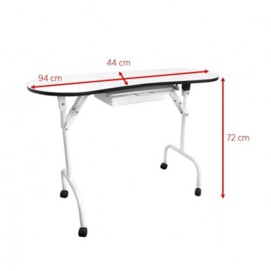 Professional folding manicure table with pull-out drawer MOD 4031 + transport bag 2