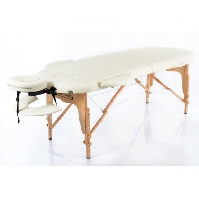 Professional folding massage table for beauticians RESTPRO® CLASSIC OVAL 2 CREAM