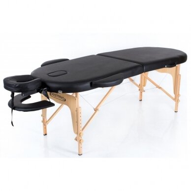 Professional folding massage table for beauticians RESTPRO® CLASSIC OVAL 2 BLACK