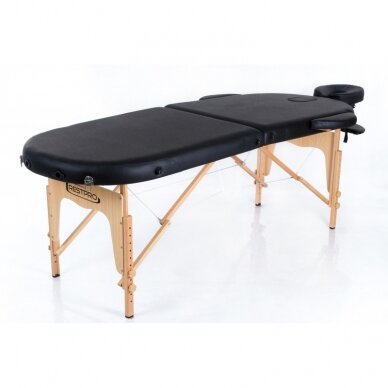 Professional folding massage table for beauticians RESTPRO® CLASSIC OVAL 2 BLACK 1