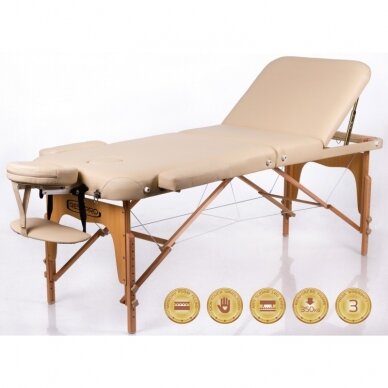 Professional folding massage table MEMORY 3 BEIGE