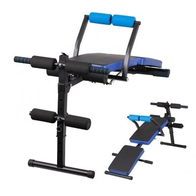 Folding abdominal exercise bench 07 BLACK BLUE 6