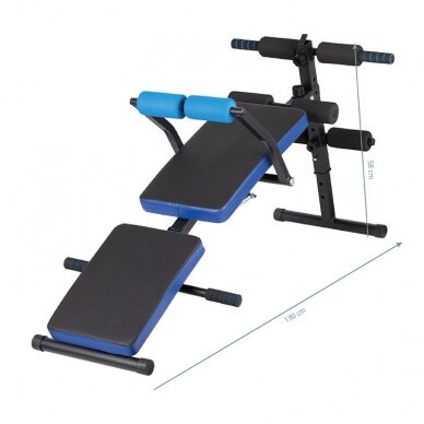 Folding abdominal exercise bench 07 BLACK BLUE 1