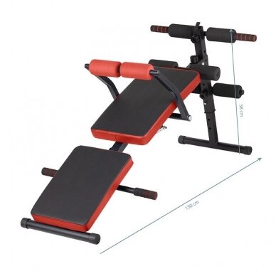 Folding abdominal exercise bench 07 BLACK RED 1