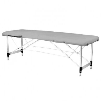 Professional folding massage table KOMFORT ACTIV FIZJO 2 ALUMINUM GRAY