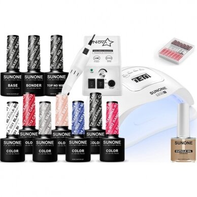 SUNONE ® HYBRID SET gel polish set with UV manicure lamp S06 1