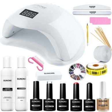 SUNONE ® HYBRID SET gel polish set with UV manicure lamp S02