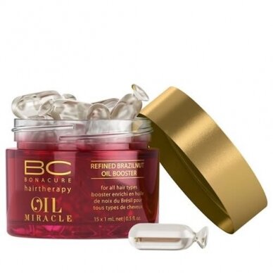 SCHWARZKOPF BONACURE OIL MIRACLE BRAZILNUT BOOSTER maitinamosios plaukų kapsulės su riešutų aliejumi ( 15*1 ml )