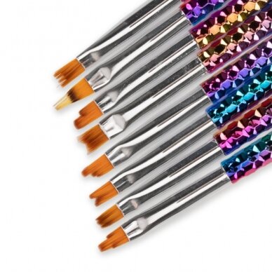 Set of brushes for nail art RAINBOW, 8 pcs. 1