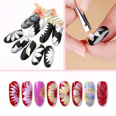 Set of brushes for nail art RAINBOW, 8 pcs. 5