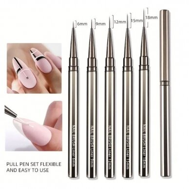 Set of brushes for nail art, 5 pcs. 2