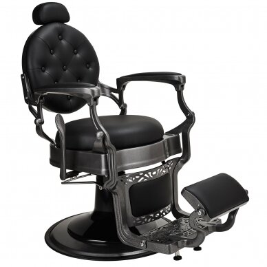 Professional barber chair for hairdressers and beauty salons TOMMY Black, black color