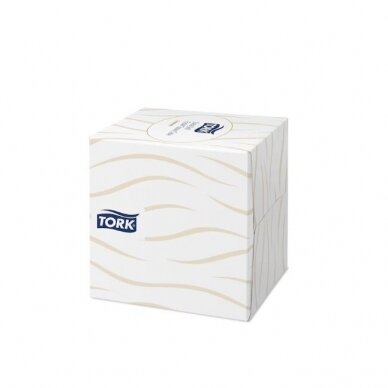 TORK PREMIUM ultra-soft face wipes in cube-shaped box