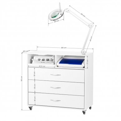 UNIT podological set: trolley + LED lamp + UV sanitizer + PODO nail drill Y-200 MAX 11