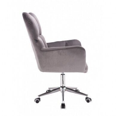 Beauty salon chair with wheels HR650K, graphite velor 2