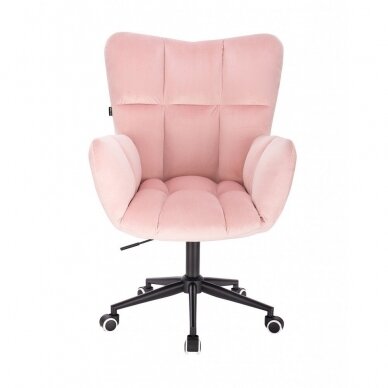 Beauty salon chair with wheels HR650K, pink velor 1