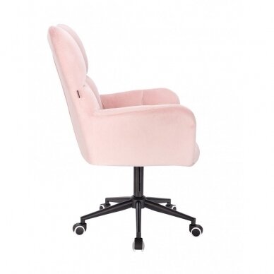 Beauty salon chair with wheels HR650K, pink velor 2