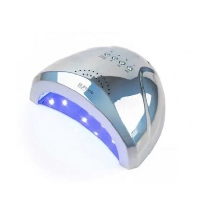 UV/LED manicure lamp SUNONE ® with anti-reflective removable bottom, 48w (silver color)