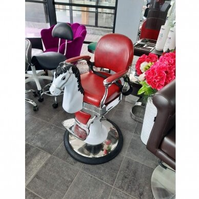 Professional children's hairdressing chair for beauty and barber salons ARKLIUKAS, burgundy 5