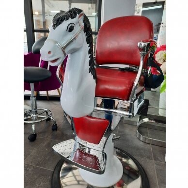 Professional children's hairdressing chair for beauty and barber salons ARKLIUKAS, burgundy 8