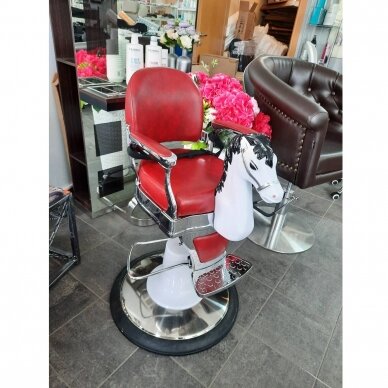 Professional children's hairdressing chair for beauty and barber salons ARKLIUKAS, burgundy 4