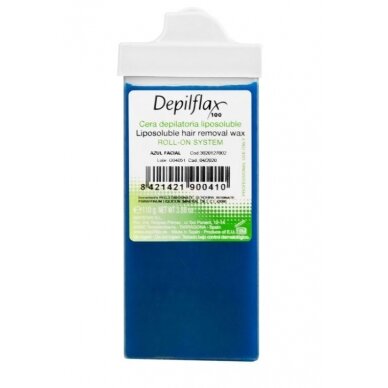 DEPILFLAX wax cartridge with azulene for facial hair removal, 110 g.