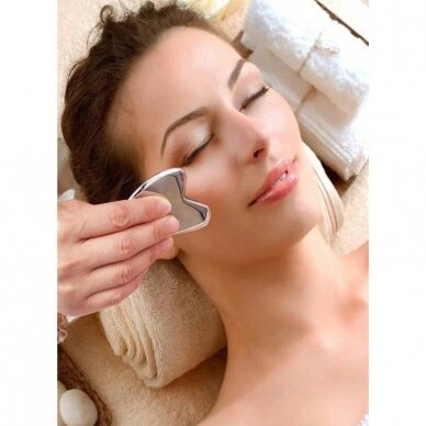 Steel facial massager GUA SHA SILVER (2 pcs.)  2