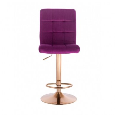 Velour make-up chair with golden legs, fuchsia 1