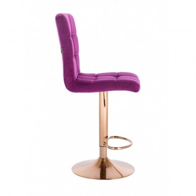 Velour make-up chair with golden legs, fuchsia 2