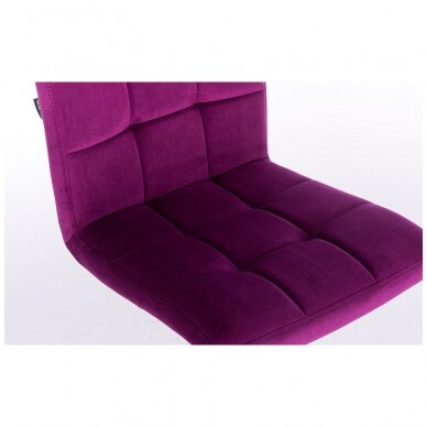 Velour make-up chair with golden legs, fuchsia 3