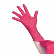 Одноразовые нитриловые перчатки, без пудры, малинового цвета