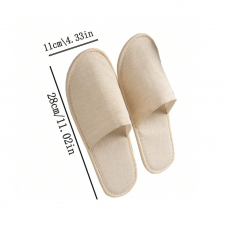 Disposable terry slippers BEIGE, 1 pair