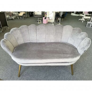 Beauty salon waiting sofa REY, gray velor 8