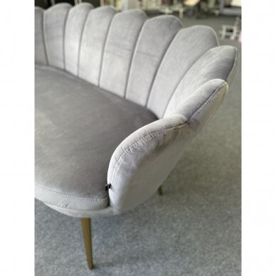 Beauty salon waiting sofa REY, gray velor 10