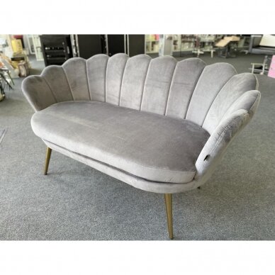 Beauty salon waiting sofa REY, gray velor 12