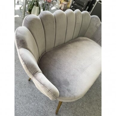 Beauty salon waiting sofa REY, gray velor 13