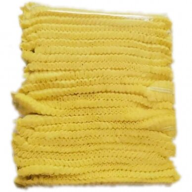 Disposable caps of non-woven material VELVET, lemon color 100 pcs. 1