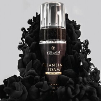 YUMAIN TATTOO CARE очищающая пенка CLEANSING FOAM с Д-пантенолом и экстрактами зеленого чая, 170 мл  3