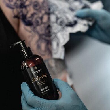 YUMAIN TATTOO CARE чрезвычайно липкий гель для переноса татуировок STICKY STUFF, 250 мл 2